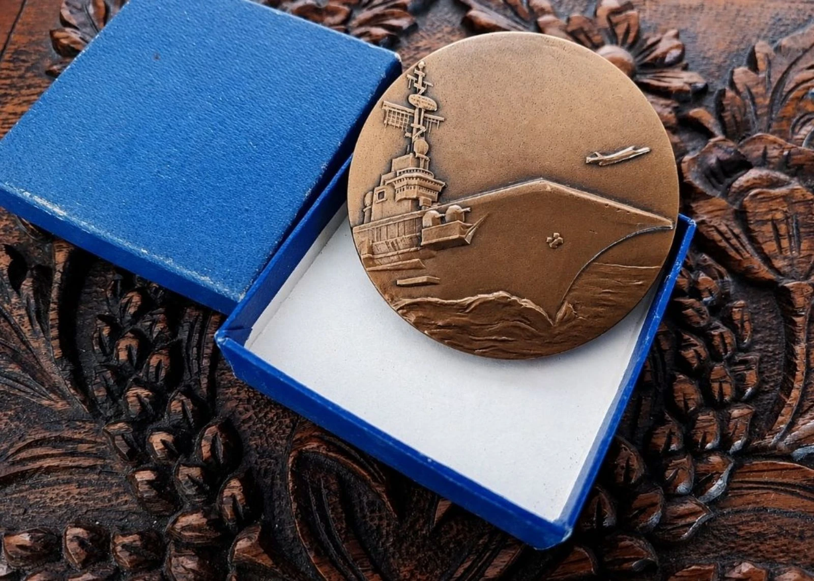Stunning bronze medal, Clémenceau aircraft carrier, 60mm – photo 3